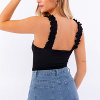 RUFFLE RIBBED BODYSUIT