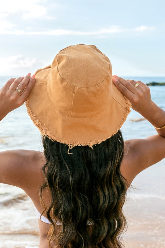 Frayed Edge Canvas Bucket Hat