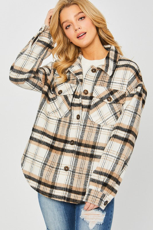 Plaid Bust Pocket Shacket