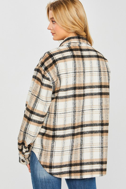 Plaid Bust Pocket Shacket