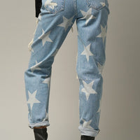 STAR PRINT SLOUCH JEANS