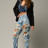 STAR PRINT SLOUCH JEANS