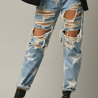 STAR PRINT SLOUCH JEANS