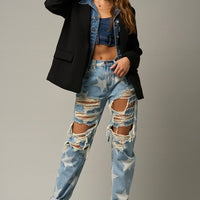 STAR PRINT SLOUCH JEANS