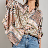 Printed Half Sleeve Blouse Top