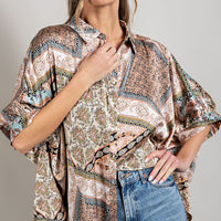 Printed Half Sleeve Blouse Top