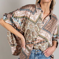 Printed Half Sleeve Blouse Top