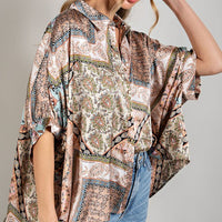 Printed Half Sleeve Blouse Top