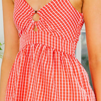 Smocked Back Gingham Peplum Top-3 Colors