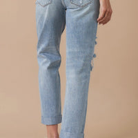 ROLLED UP BOYFRIEND JEANS