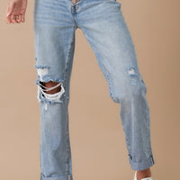 ROLLED UP BOYFRIEND JEANS