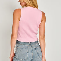 Satin Bow Detail Sleeveless Sweater Top