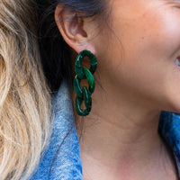 Brooklyn Earrings - Forest Green