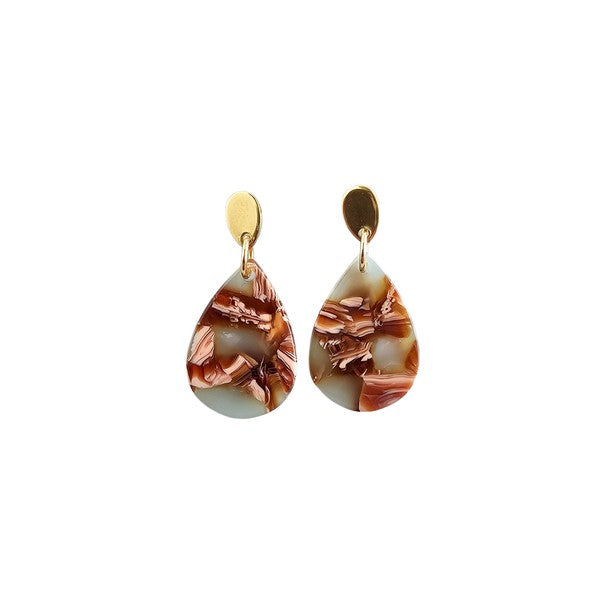 Leah Earrings - Seafoam & Rust