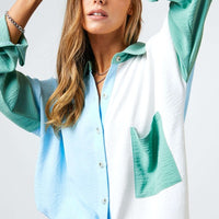 CHEST POCKET BUTTON FRONT SHIRT TOP