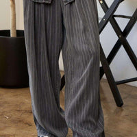 Stripe Button Down Shirt and Long Pants Set