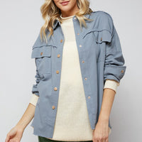 Sequin Long Sleeve Button Down Jacket