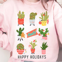 HOWDY CACTUS HAPPY HOLIDAYS Graphic Sweatshirt