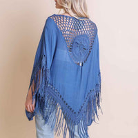 Crochet Medallion Tassel Kimono