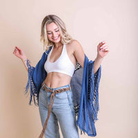 Crochet Medallion Tassel Kimono