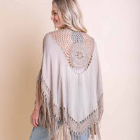 Crochet Medallion Tassel Kimono