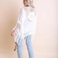 Crochet Medallion Tassel Kimono