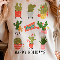 HOWDY CACTUS HAPPY HOLIDAYS Graphic Sweatshirt