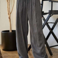 Stripe Button Down Shirt and Long Pants Set