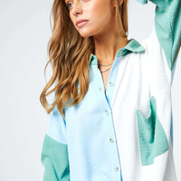 CHEST POCKET BUTTON FRONT SHIRT TOP