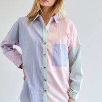 Multi Color Striped Button Down Shirt