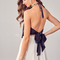 OPEN BACK TIE BOW TOP