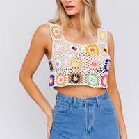 SLEEVELESS MULTI CROCHET TOP