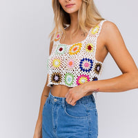 SLEEVELESS MULTI CROCHET TOP