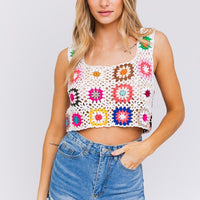 SLEEVELESS MULTI CROCHET TOP