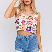 SLEEVELESS MULTI CROCHET TOP