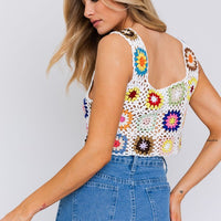 SLEEVELESS MULTI CROCHET TOP