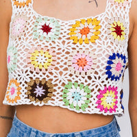 SLEEVELESS MULTI CROCHET TOP