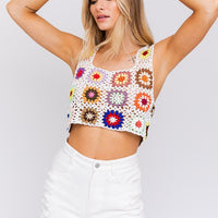 SLEEVELESS MULTI CROCHET TOP