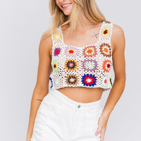 SLEEVELESS MULTI CROCHET TOP