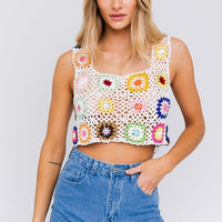 SLEEVELESS MULTI CROCHET TOP