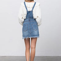 Frayed Overall Skirt